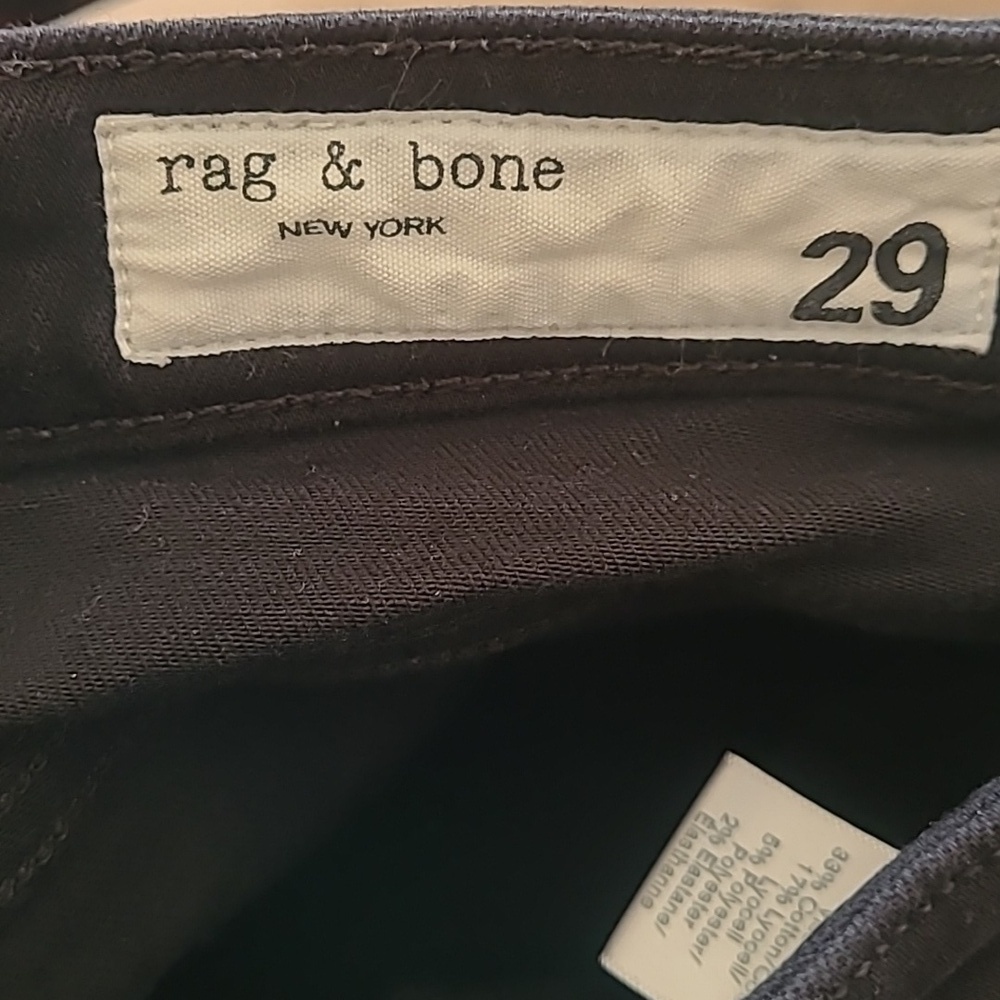 Rag & Bone Distressed Black Nina High Rise Ankle Skinny Jeans Size 29 - Picture 10 of 11